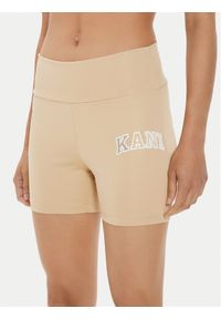 Karl Kani Szorty sportowe Small Serif 6113099 Beżowy Slim Fit. Kolor: beżowy. Materiał: syntetyk