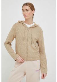 Guess bluza damska kolor brązowy z kapturem wzorzysta. Okazja: na co dzień. Typ kołnierza: kaptur. Kolor: brązowy. Styl: casual #1