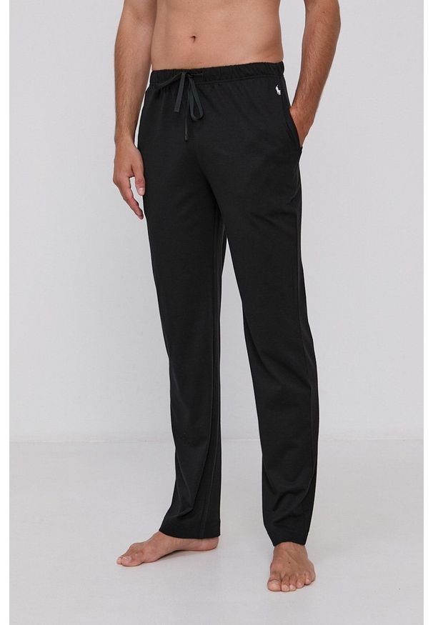 Polo Ralph Lauren Spodnie piżamowe 714844762001 męskie kolor czarny gładkie. Kolor: czarny. Wzór: gładki