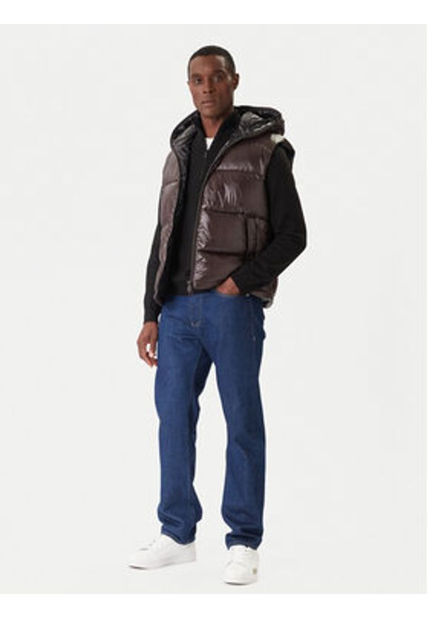 Save The Duck Kamizelka D80296M LOVE21 Brązowy Regular Fit. Kolor: brązowy. Materiał: syntetyk