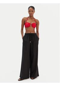 Seafolly Spodnie materiałowe Palermo 55549-PA Czarny Wide Leg. Kolor: czarny. Materiał: len #3