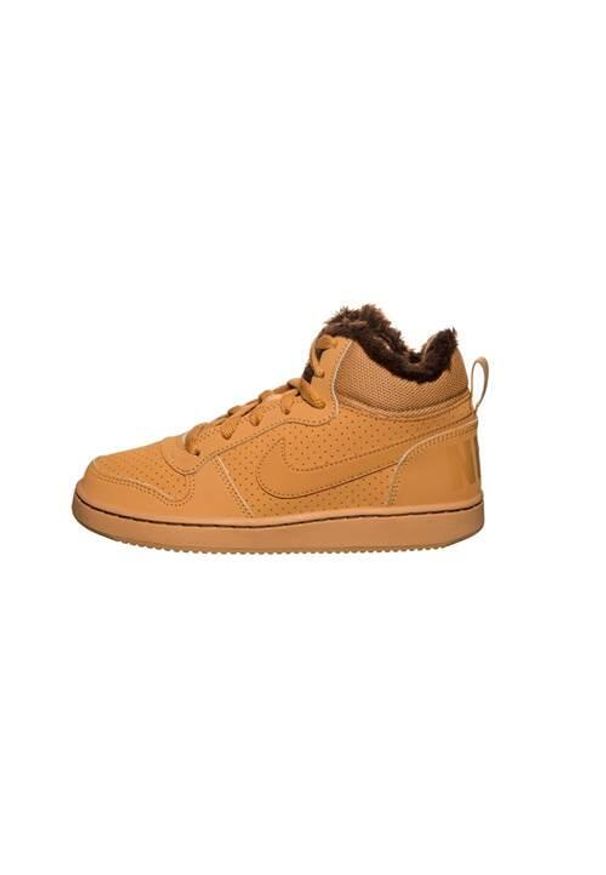 Buty do chodzenia dla dzieci Nike Court Borough Mid Winter. Wysokość cholewki: za kostkę. Zapięcie: sznurówki. Kolor: wielokolorowy, żółty. Materiał: materiał, skóra, syntetyk. Szerokość cholewki: normalna. Model: Nike Court. Sport: turystyka piesza