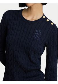 Lauren Ralph Lauren - LAUREN RALPH LAUREN Sweter 200P14039002 Granatowy Regular Fit. Kolor: niebieski. Materiał: wiskoza #7