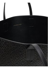 TOMMY HILFIGER - Tommy Hilfiger Torebka Th Icon Tote Mono AW0AW17687 Czarny. Kolor: czarny. Materiał: skórzane #5