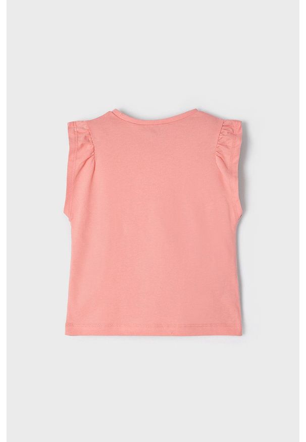 Mayoral T-shirt bawełniany dziecięcy kolor różowy. Okazja: na co dzień. Kolor: różowy. Materiał: bawełna. Styl: casual