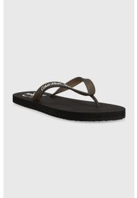 Calvin Klein Jeans japonki BEACH SANDAL AOP męskie kolor czarny YM0YM00656. Kolor: czarny. Materiał: materiał. Wzór: gładki. Obcas: na obcasie. Wysokość obcasa: niski #5
