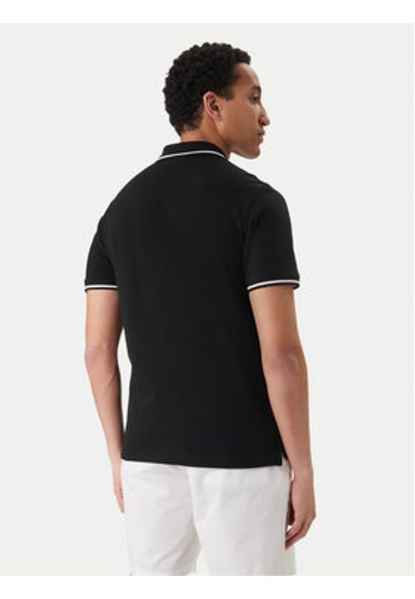 Emporio Armani Polo EM001380 AF20424 UC001 Czarny Regular Fit. Typ kołnierza: polo. Kolor: czarny. Materiał: bawełna