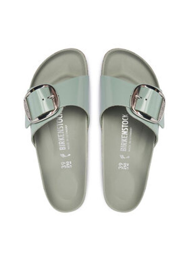 Birkenstock Klapki Madrid Big Buckle Hex 1031788 Zielony. Kolor: zielony. Materiał: skóra