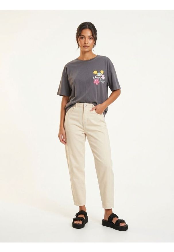 Sinsay - Bawełniana koszulka z nadrukiem Dee Dee Dexter's Laboratory - szary. Kolor: szary. Materiał: bawełna. Wzór: nadruk