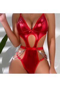 Intica - Body wieczorowe z wycięciami i łańcuszkami Shante. Kolor: czarny. Materiał: materiał #5