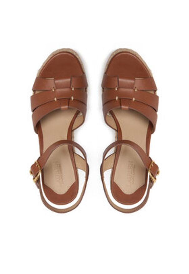 Lauren Ralph Lauren - LAUREN RALPH LAUREN Espadryle Soffia 802953961001 Brązowy. Kolor: brązowy. Materiał: skóra