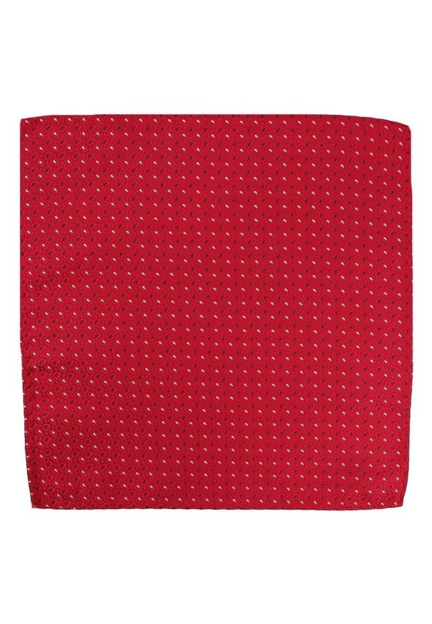 Elegancka Poszetka - Alties - Drobny Wzór Paisley, Czerwona w Kolorowe Akcenty. Kolor: czerwony. Materiał: mikrofibra. Wzór: kolorowy, paisley