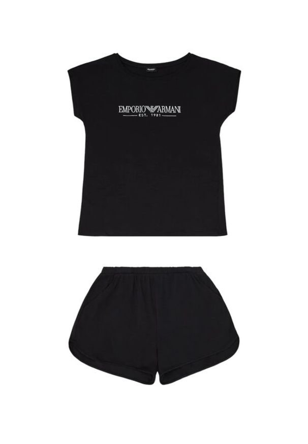 Emporio Armani Underwear Piżama EW000495 AF10881 UC001 Czarny Regular Fit. Kolor: czarny. Materiał: bawełna