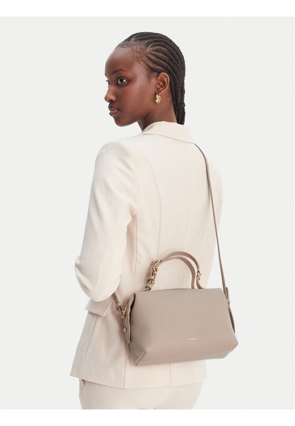 Furla Torebka Double Mini WE00870 BX3036 KH 4488S Beżowy. Kolor: beżowy. Materiał: skórzane