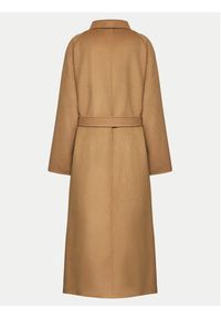 Tommy Hilfiger Curve Płaszcz wełniany WW0WW37520 Brązowy Regular Fit. Kolor: brązowy. Materiał: syntetyk #3