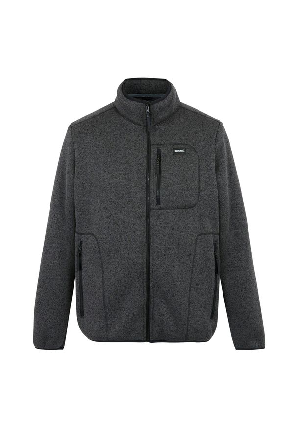 Regatta - Męska Bluza Polarowa Barlee Marl Z Pełnym Zamkiem Błyskawicznym. Kolor: czarny. Materiał: polar. Styl: sportowy. Sport: turystyka piesza