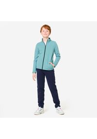 DOMYOS - Dres dziecięcy Decathlon Warmy Zip. Kolekcja: plus size. Kolor: niebieski. Materiał: bawełna, poliester, materiał