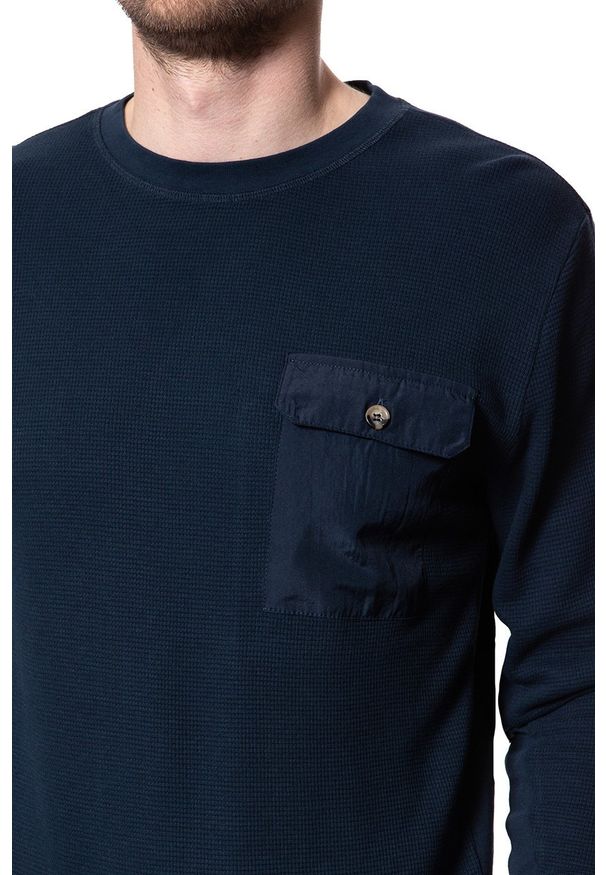Mustang - MĘSKI SWETER MUSTANG Ben C Waffle DARK SAPPHIRE 1007010 4136