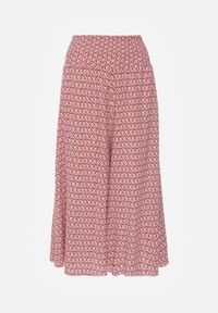 Renee - Różowo-Czerwone Szerokie Spodnie z Wiskozy z Marszczoną Gumką w Talii Mellody. Kolor: różowy. Materiał: wiskoza. Styl: boho #5