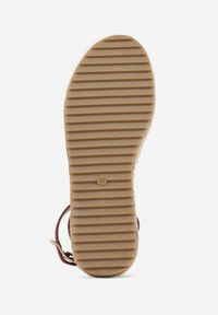 Born2be - Ciemnobrązowe Sandały z Ozdobą Klamrą i Jutową Platformą Riseth. Okazja: na co dzień. Zapięcie: klamry. Kolor: brązowy. Wzór: aplikacja. Obcas: na platformie. Styl: casual, elegancki #3