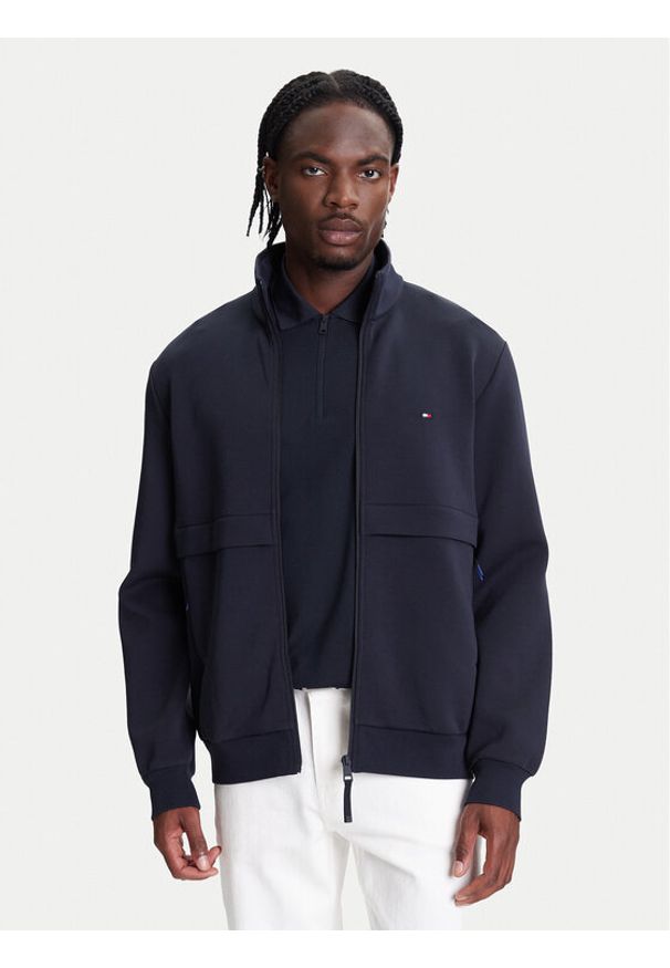 TOMMY HILFIGER - Tommy Hilfiger Bluza Permormance MW0MW41227 Granatowy Regular Fit. Kolor: niebieski. Materiał: syntetyk, bawełna