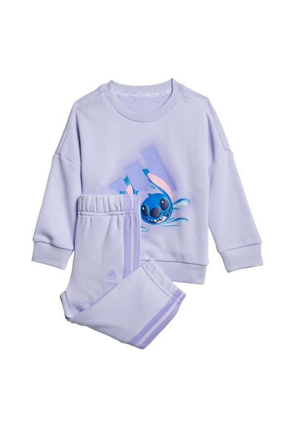 Adidas - Zestaw adidas Disney Lilo & Stitch Jogger Kids. Kolor: fioletowy, różowy, wielokolorowy. Wzór: motyw z bajki. Styl: młodzieżowy