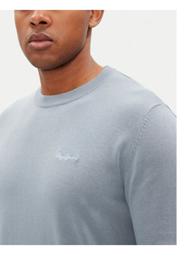Pepe Jeans Sweter Essential PM702512 Błękitny Regular Fit. Kolor: niebieski. Materiał: bawełna