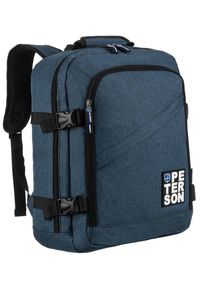 Plecak podróżny Peterson PTN PLG-02-T granatowy. Kolor: niebieski. Materiał: materiał. Styl: casual, sportowy