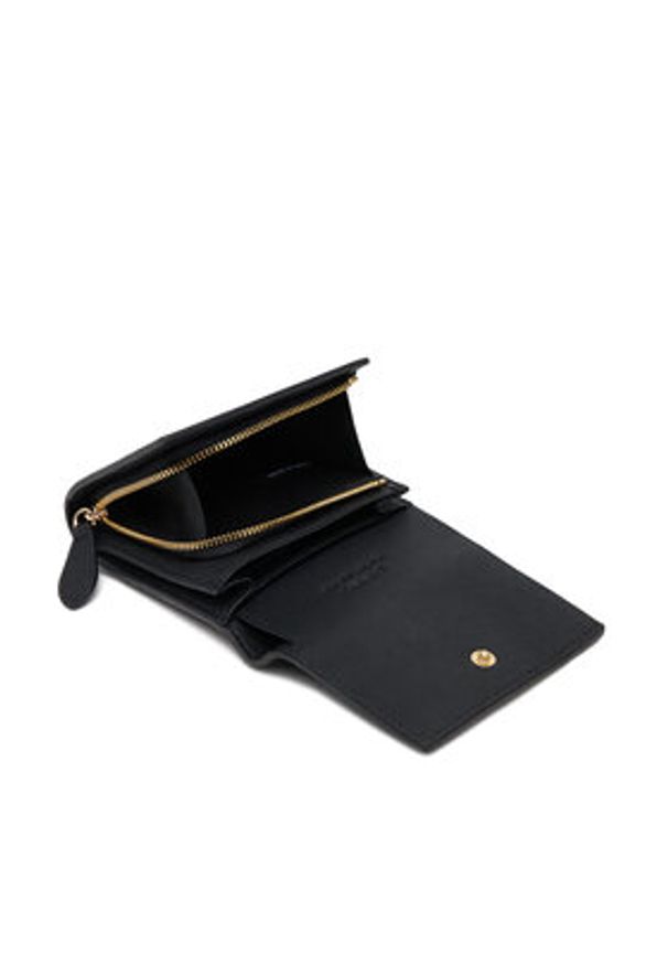 Pinko - PINKO Mały Portfel Damski Flap Wallet PE 25 PCPL 104355 A29P Czarny. Kolor: czarny. Materiał: skóra