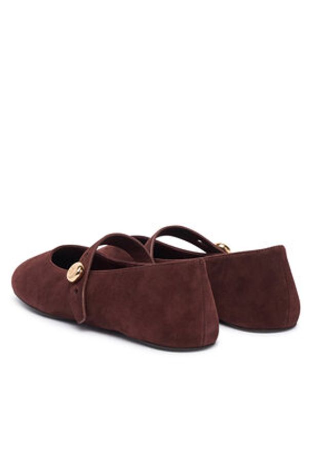 Tory Burch Baleriny 184681 Brązowy. Kolor: brązowy. Materiał: skóra, zamsz