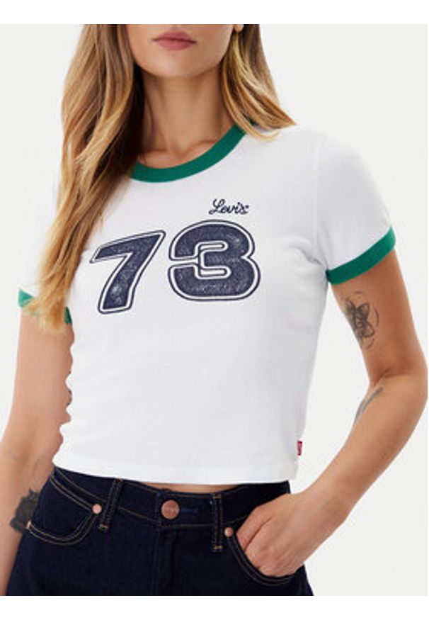Levi's® T-Shirt Graphic Ringer A3523-0142 Biały Slim Fit. Kolor: biały. Materiał: bawełna