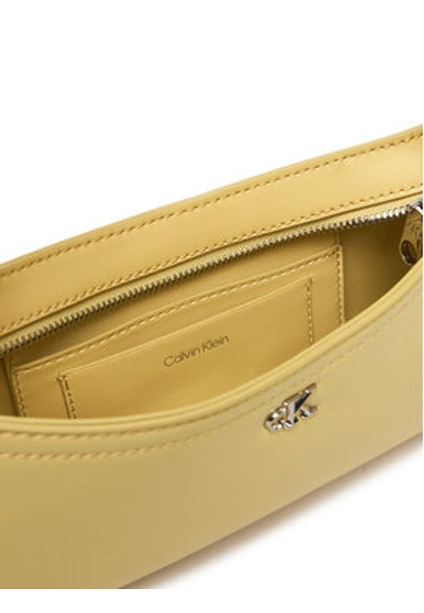 Calvin Klein Torebka Ck Small Shoulder Bag LV04F3170G Żółty. Kolor: żółty. Materiał: skórzane