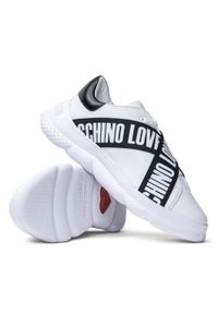 Sneakersy damskie białe Love Moschino JA15574G0EIA110A. Kolor: biały. Wzór: kolorowy