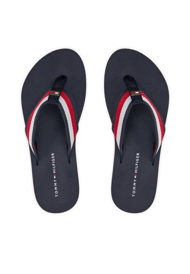 TOMMY HILFIGER - Tommy Hilfiger Japonki Corporate Beach Sandal FW0FW07986 Kolorowy. Materiał: materiał. Wzór: kolorowy