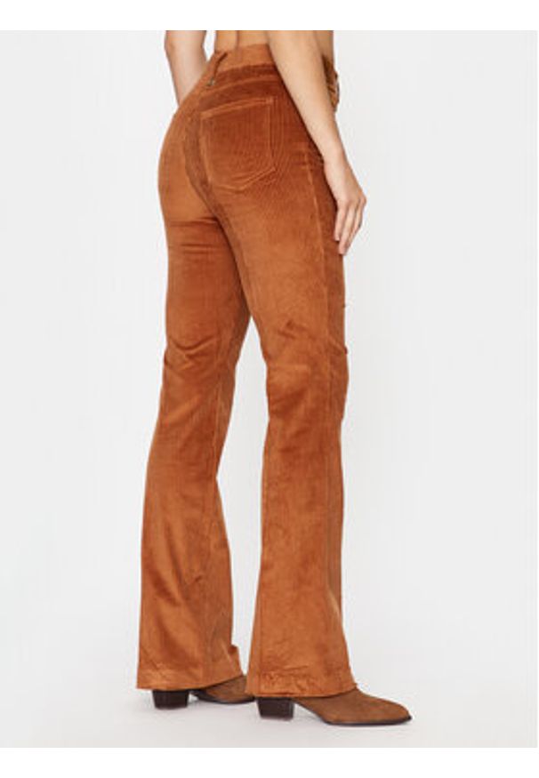 TwinSet - TWINSET Spodnie materiałowe 232TT2361 Brązowy Regular Fit. Kolor: brązowy. Materiał: bawełna, materiał
