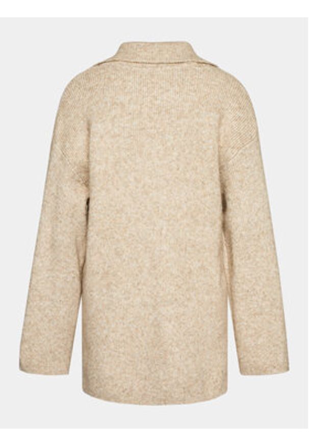 Gina Tricot Sweter 21066 Beżowy Regular Fit. Kolor: beżowy. Materiał: syntetyk