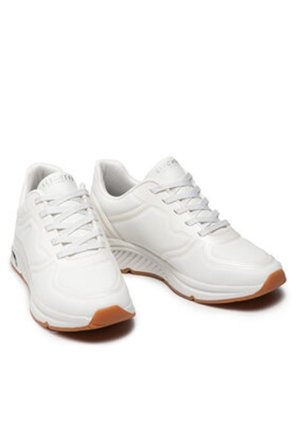 skechers - Skechers Sneakersy Mile Makers 155570/WHT Biały. Kolor: biały. Materiał: skóra