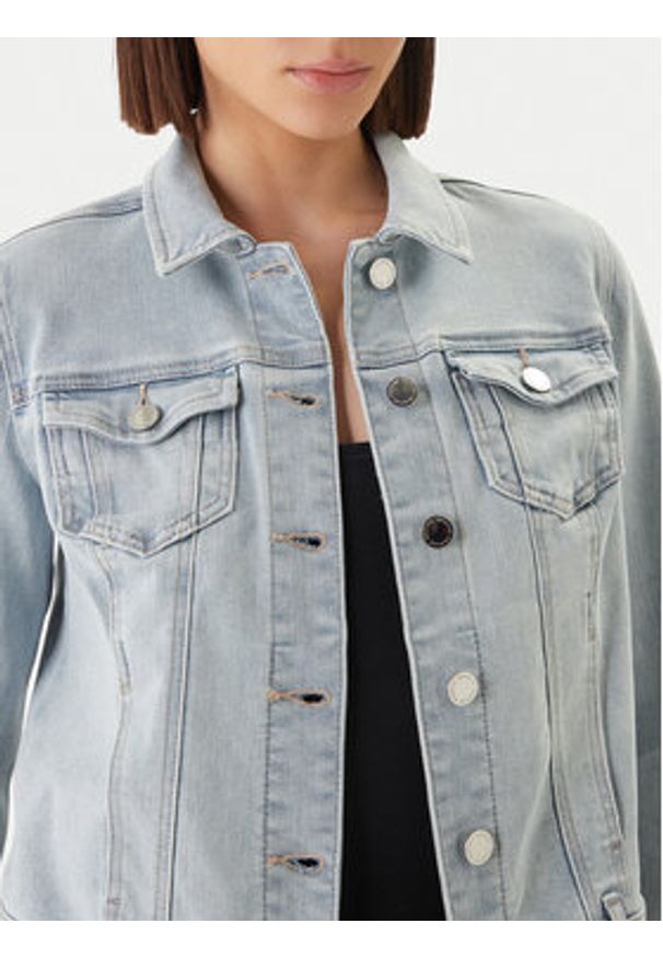 Morgan Kurtka jeansowa 231-VPOMI Niebieski Regular Fit. Kolor: niebieski. Materiał: bawełna