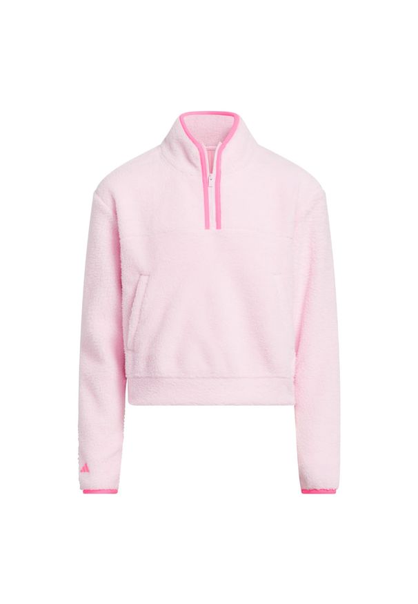 Adidas - Bluza Performance Polarfleece Quarter-Zip Kids. Typ kołnierza: golf. Kolor: różowy. Sport: golf