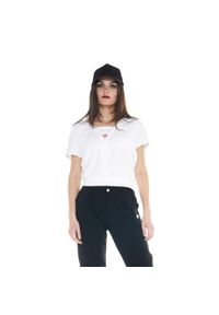 LEONE 1947 APPAREL - Damski T-shirt Cristal Shine o niskim kroju. Kolor: biały. Materiał: tkanina. Sport: fitness