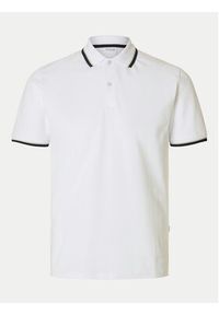 Selected Homme Polo 16095852 Biały Slim Fit. Typ kołnierza: polo. Kolor: biały. Materiał: bawełna #5