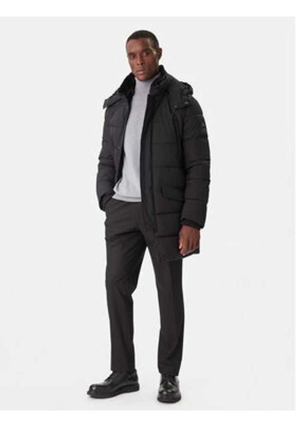 Karl Lagerfeld - KARL LAGERFELD Kurtka zimowa 505035 554586 Czarny Regular Fit. Typ kołnierza: dekolt w karo. Kolor: czarny. Materiał: syntetyk. Sezon: zima