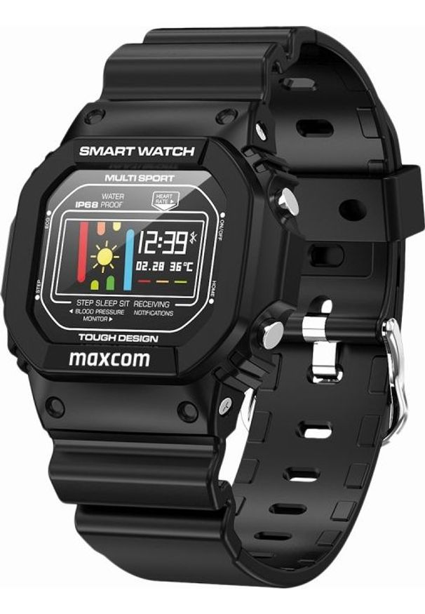 Zegarek sportowy Maxcom FW22 Czarny (MAXCOMFW22BLACK). Kolor: czarny. Styl: sportowy