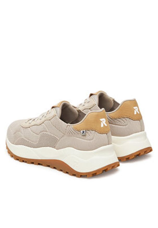 Rieker Sneakersy U1302-62 Beżowy. Kolor: beżowy. Materiał: materiał