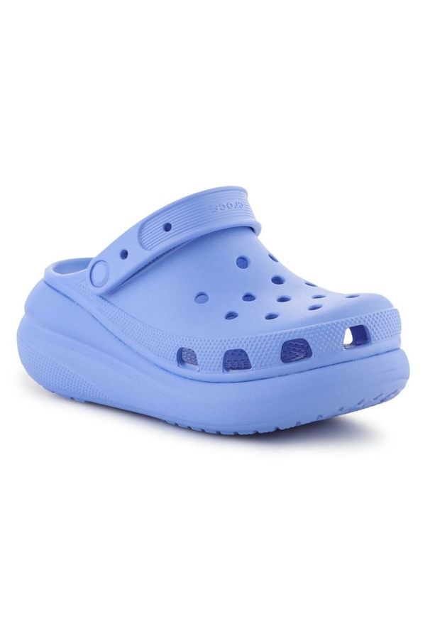 Chodaki Crocs Classic Crush Clog W 207521-5Q6 niebieskie. Kolor: niebieski. Materiał: materiał. Obcas: na platformie