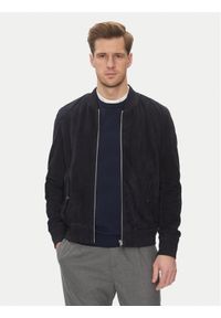 Serge Pariente Kurtka skórzana M888 Granatowy Regular Fit. Kolor: niebieski. Materiał: skóra #1