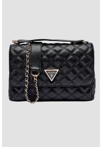 Guess - GUESS Czarna pikowana torebka damska Giully 2. Kolor: czarny. Materiał: pikowane. Styl: elegancki