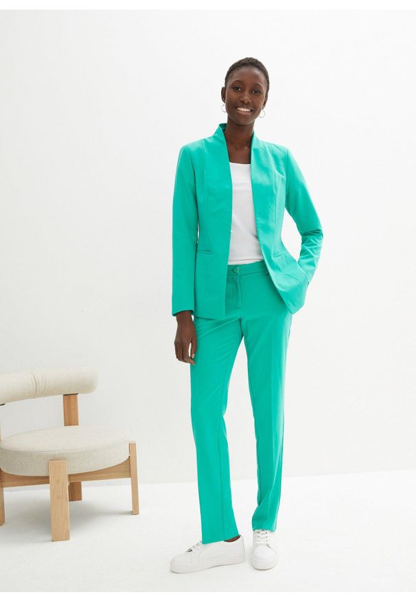 bonprix - Spodnium (2 części). Kolor: zielony. Styl: klasyczny, elegancki