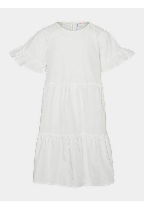 Vero Moda Girl Sukienka 10287423 Biały Regular Fit. Kolor: biały