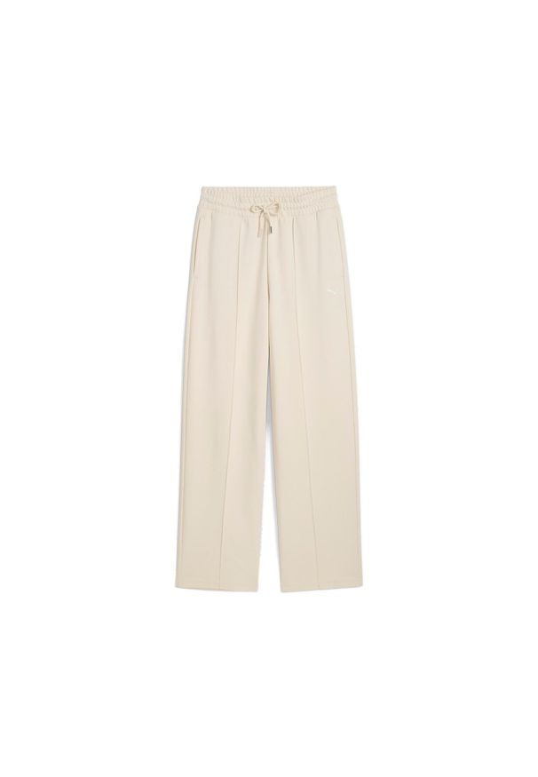 Puma Spodnie Wardrobe Ess Straight Dk 62977487. Kolor: beżowy. Materiał: dresówka. Długość: długie